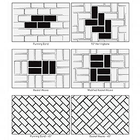 Running Bond, Herringbone, Basket Weave